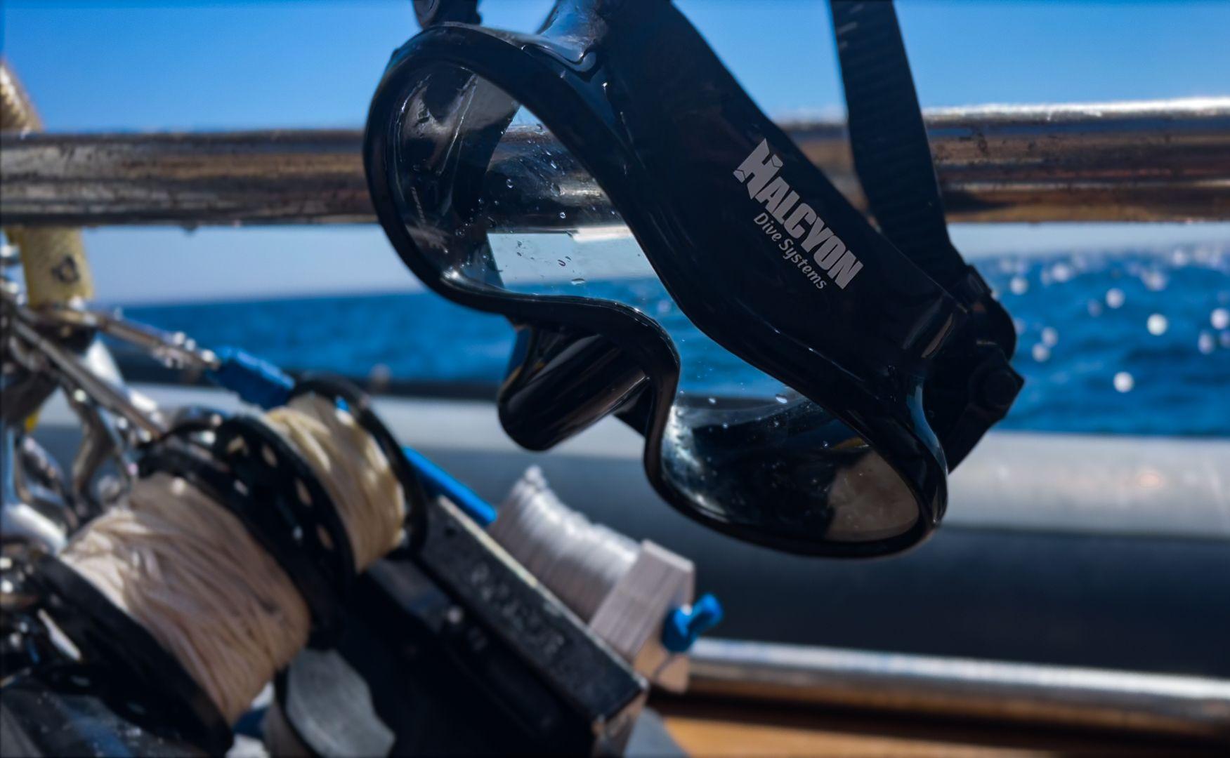 Halcyon mask on the boat