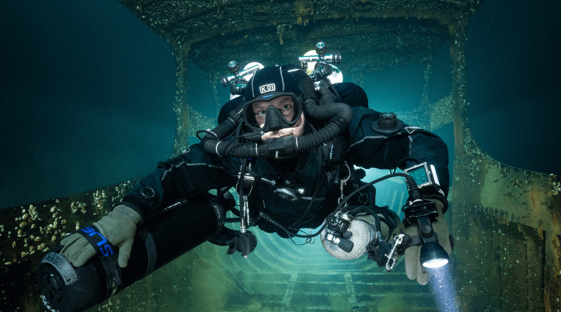 Diver with Legend CCR wing underwater